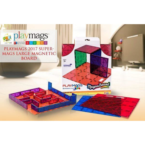 Playmags Large Magnetic Board 30x30 supermags - Best Seller (2019-'20 new version)