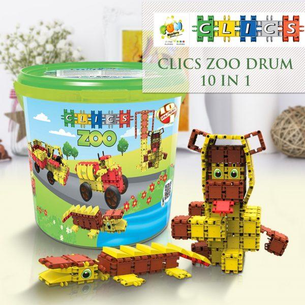 Clics Zoo Drum 307 Pieces 10-In-1
