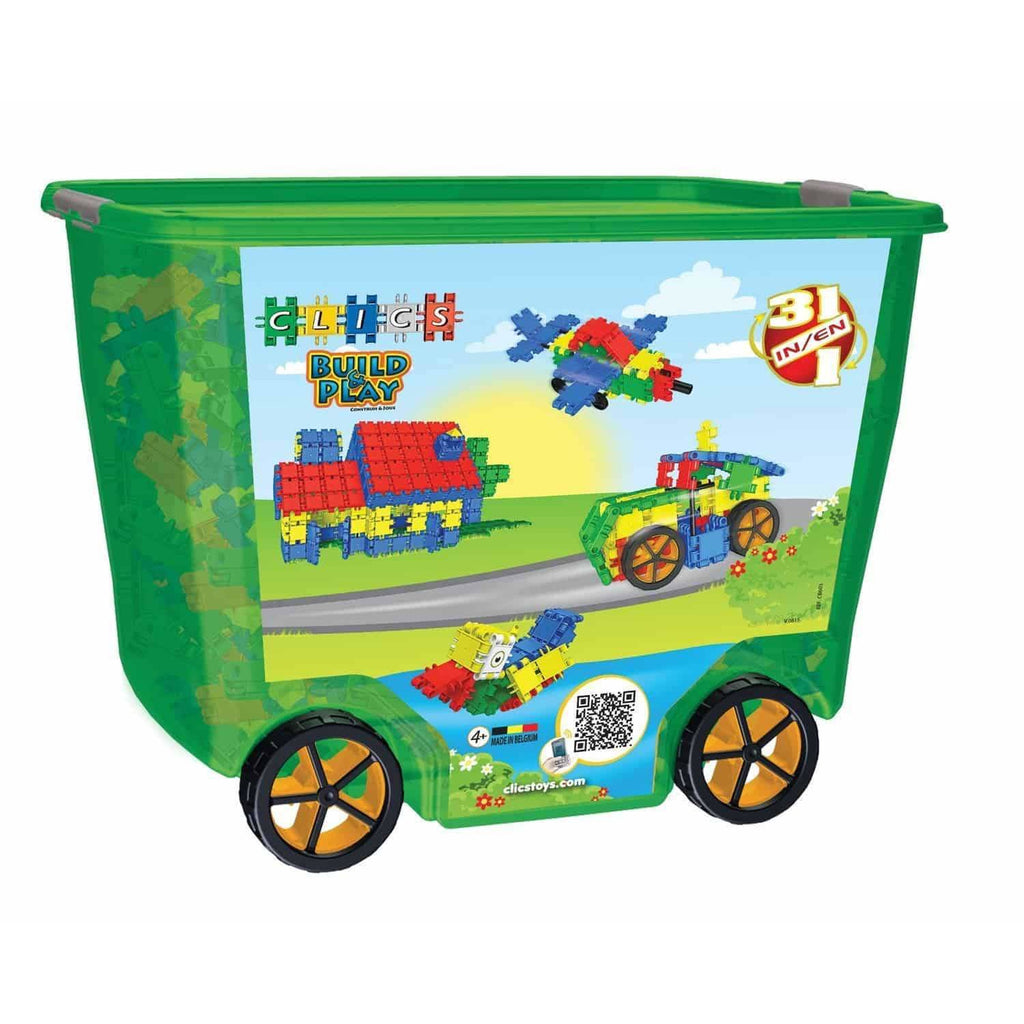 Build & Play 600 Pieces 31-In-1 In Green Roller Box