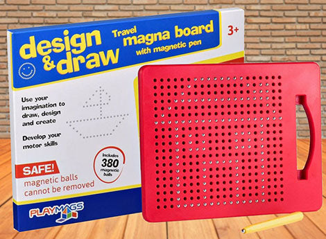 Playmags magna board with magnetic pen - design & draw includes 380 magnetic balls